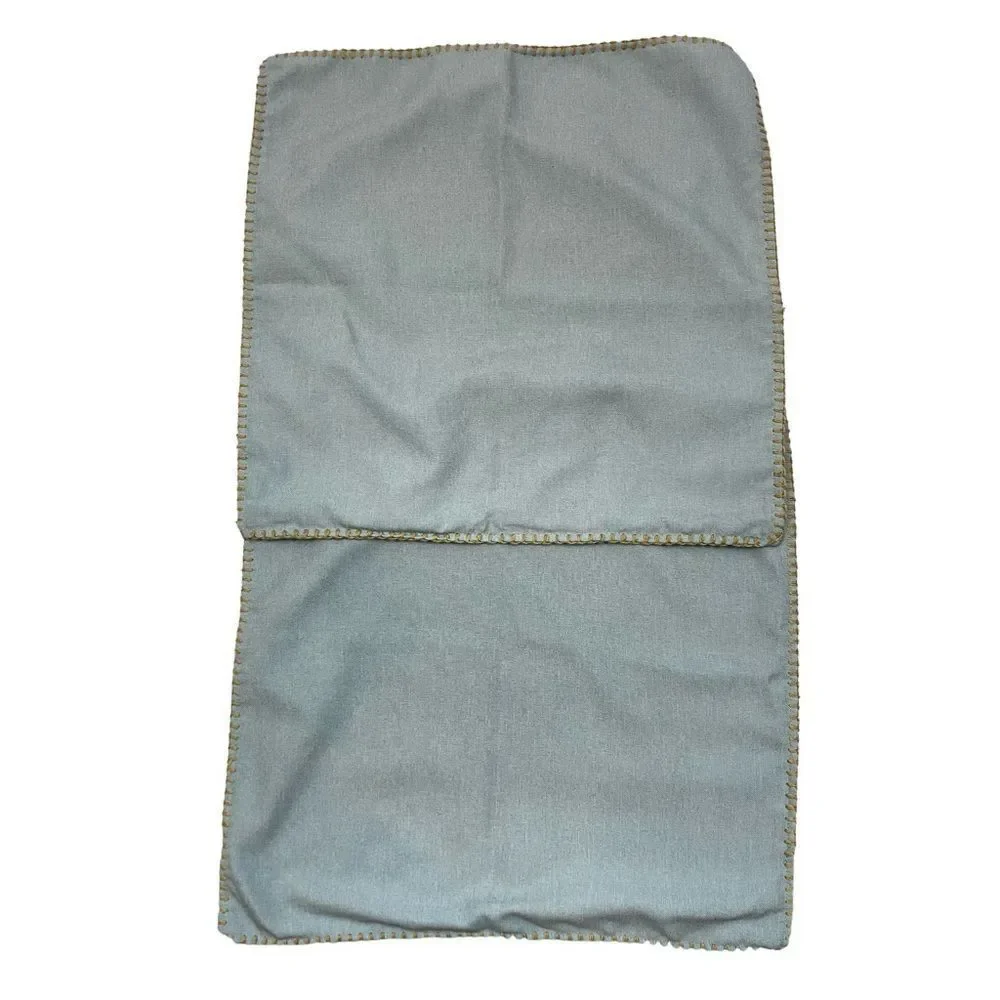 Lot of Two Blue and Tan Pillow Covers 19.5”x19.5”‎